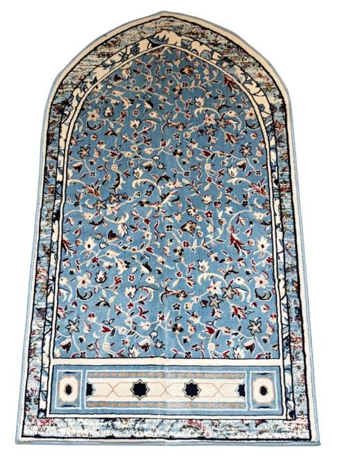Rawdah carpet (mihrab) sky blue
